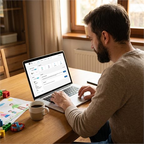 Konfiguracja systemu e-Stołówka na laptopie podczas wdrożenia w placówce